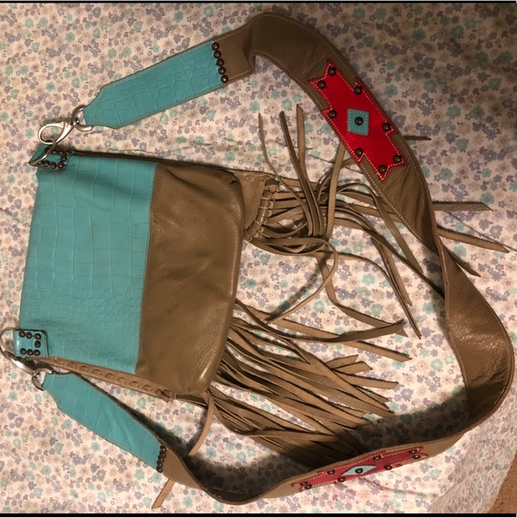 Crossbody fringe feather purse - Picture 4 of 4